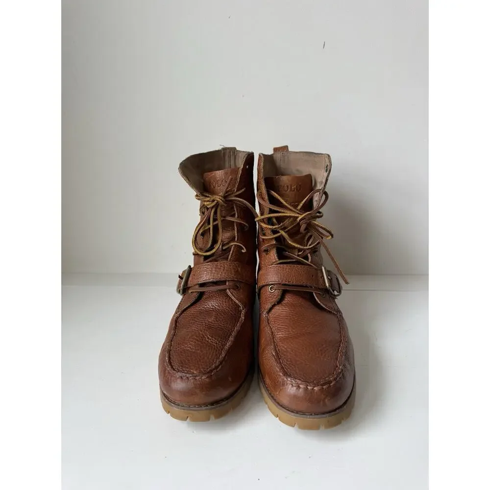 Polo Ralph Lauren Ranger Leather Buckle Boots - Men's Size 12 D Brown